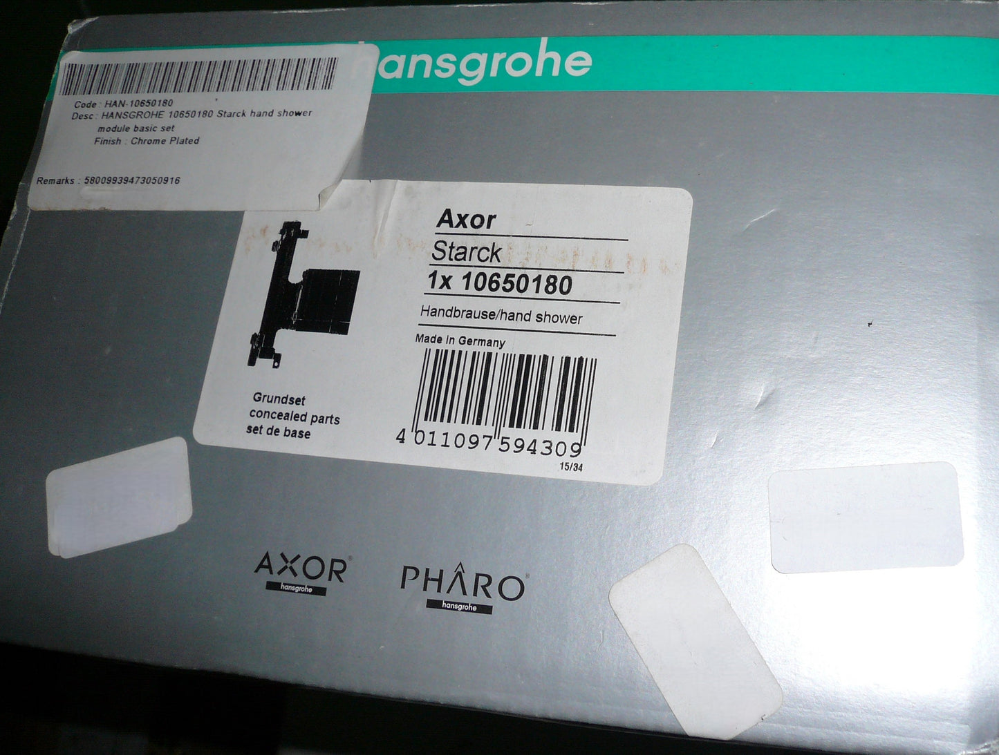 Hansgrohe Axor Starck 10650180 basic set for hand shower module 120/120