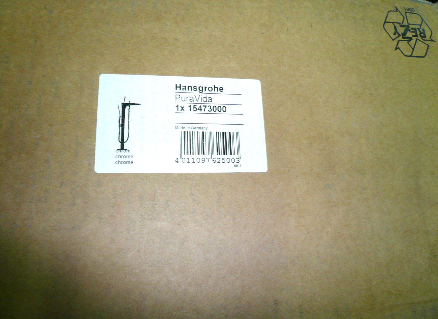 Hansgrohe PuraVida 15473000 floorstanding B/S mixer w/handshower & s.hose