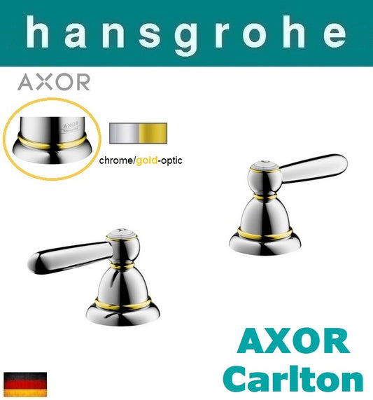 Hansgrohe AXOR Carlton 17295090+17296090 Pairs of lever handle for "Axor Carlton" series's basin/bidet/bath faucets. Chrome/Gold-Optic