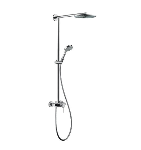 Hansgrohe Ecosmart Raindance S Shower Pipe 27191000 w/S100 AIR 3-jet Handshower. in Chrome Finish