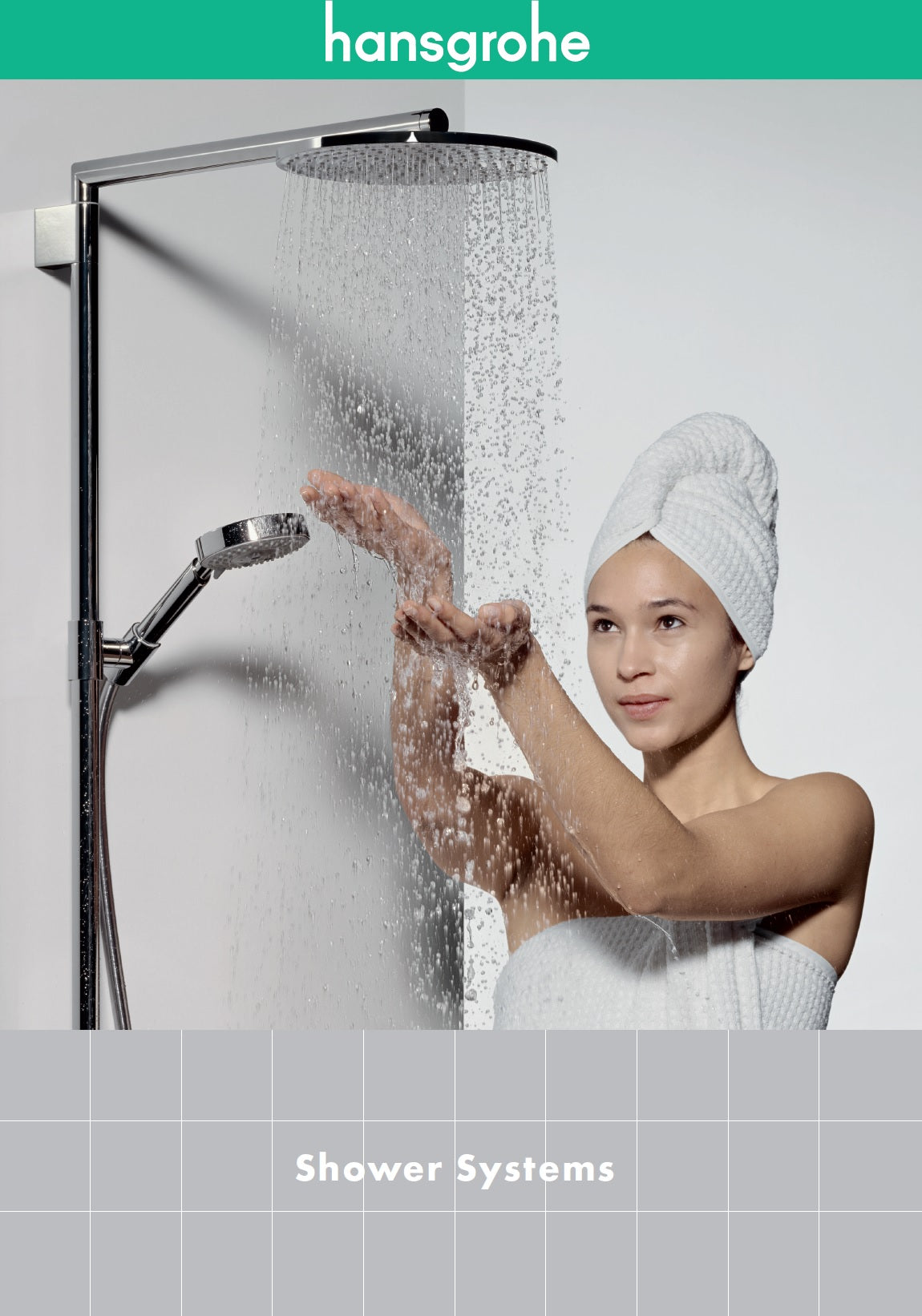 Hansgrohe Ecosmart Raindance S Shower Pipe 27191000 w/S100 AIR 3-jet Handshower. in Chrome Finish