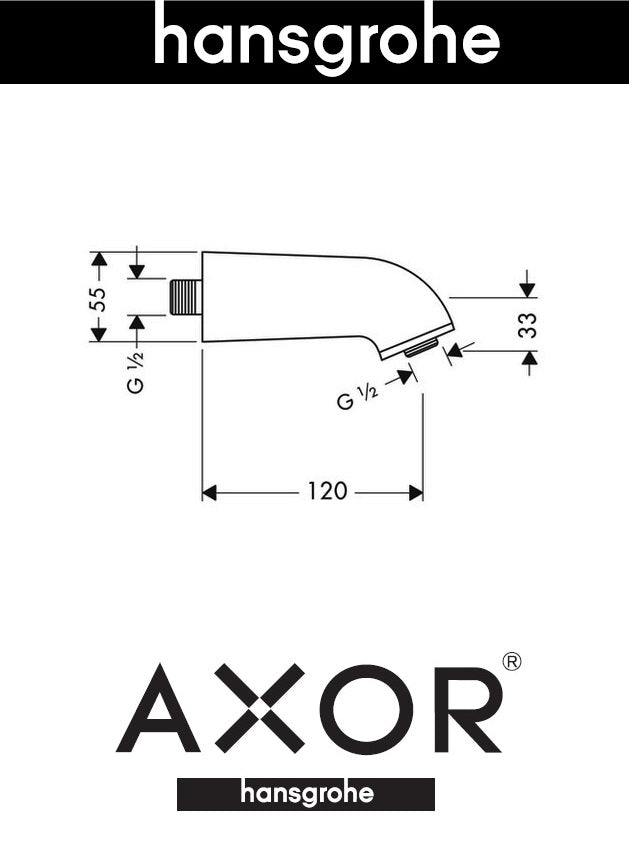 Hansgrohe Axor Steel 27431800 Heavy Cast Version Shower Arm 120mm DN15