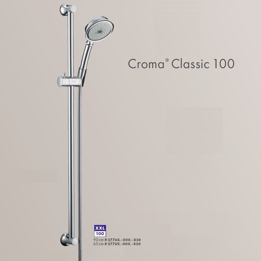 HANSGROHE 27768000 Croma 100 Multi Handshower/Unica'Classic Set 0.9m