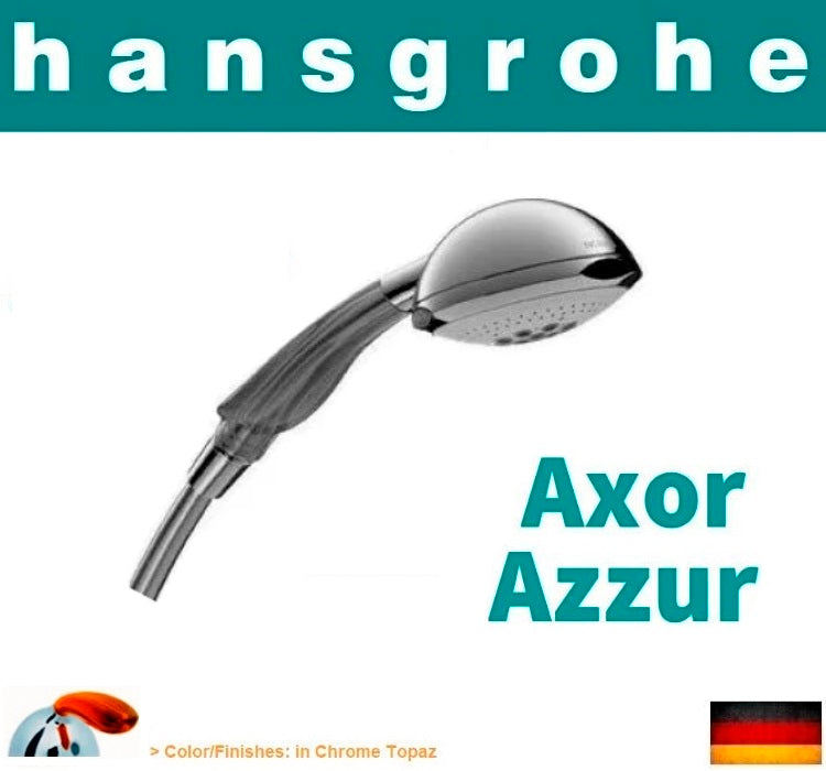 HANSGROHE 2Pcs of AXOR Azzur 34850520 2-jet handshower. Chrome/Topaz FinishPc