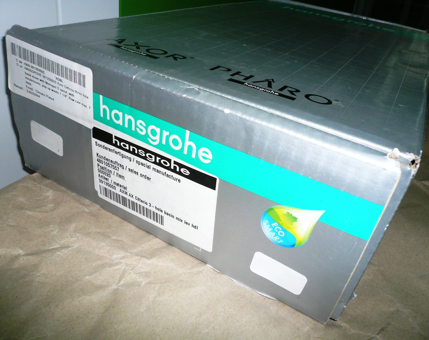 Hansgrohe Axor Citterio 39135000S 3-hole basin mixer w/pop-up waste set