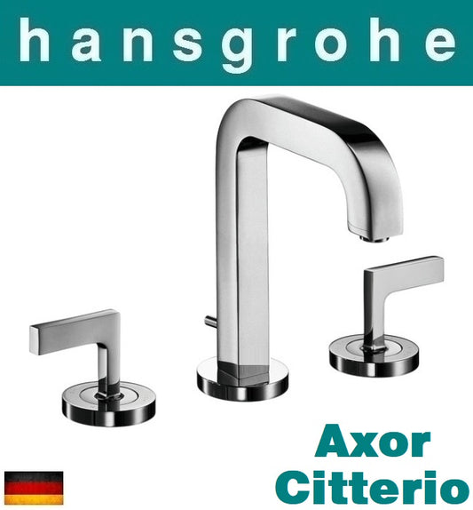 Hansgrohe Axor Citterio 39135000S 3-hole basin mixer w/pop-up waste set