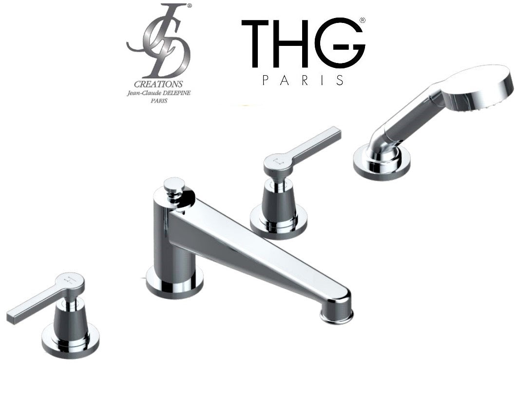 THG G58-A02-00112BSG Spirit A Manettes rim-mounted 4-hole bath & shower mixer. in Chrome Finish