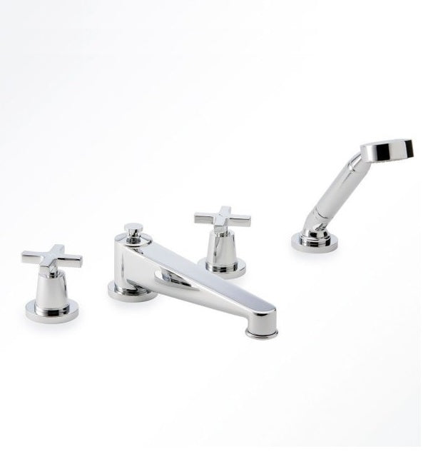 THG G58-A02-00112BSG Spirit A Manettes rim-mounted 4-hole bath & shower mixer. in Chrome Finish