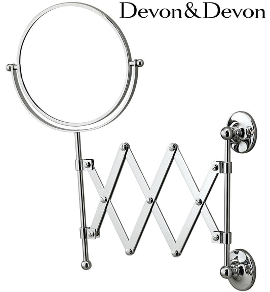 Devon&Devon "Cavendish" WM22CR W.M Extending 3X Magnifying Cosmetic Mirror