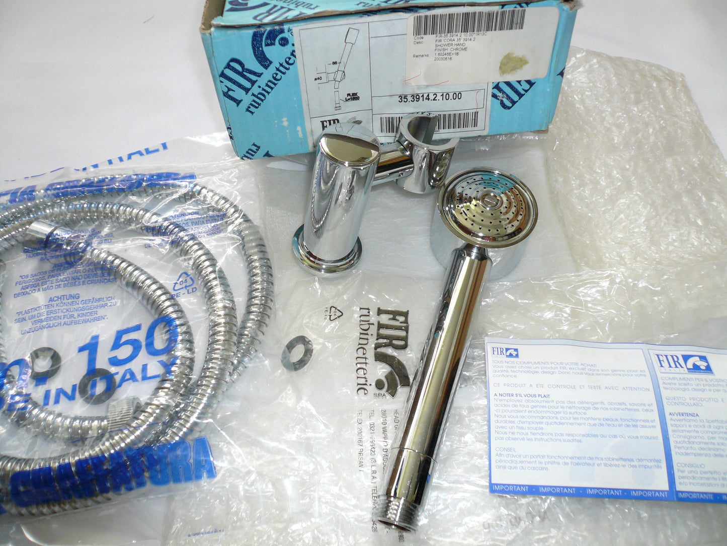 FIR "Cora" 35391421000 W.M HandShower W/Shower Bracket & Flexible Shower Hose