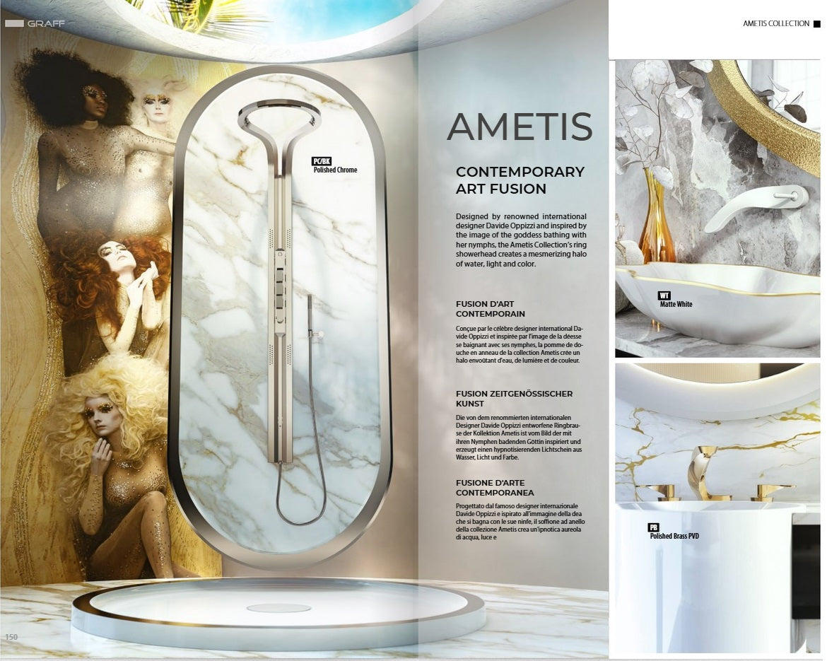 Graff Ametis 5112000 Basin Mixer Electronic Version w/Led + Push-open drain waste