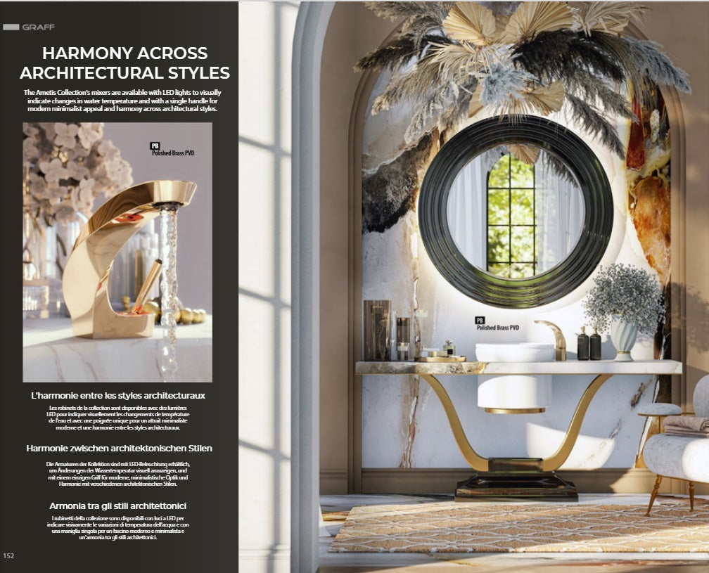 Graff Ametis 5112000 Basin Mixer Electronic Version w/Led + Push-open drain waste