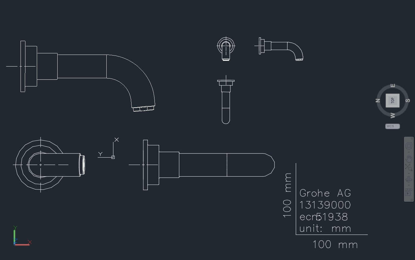 Grohe Atrio 13139000 W.M Bath Spout 168mm Projection w/Mousseur G 3/4