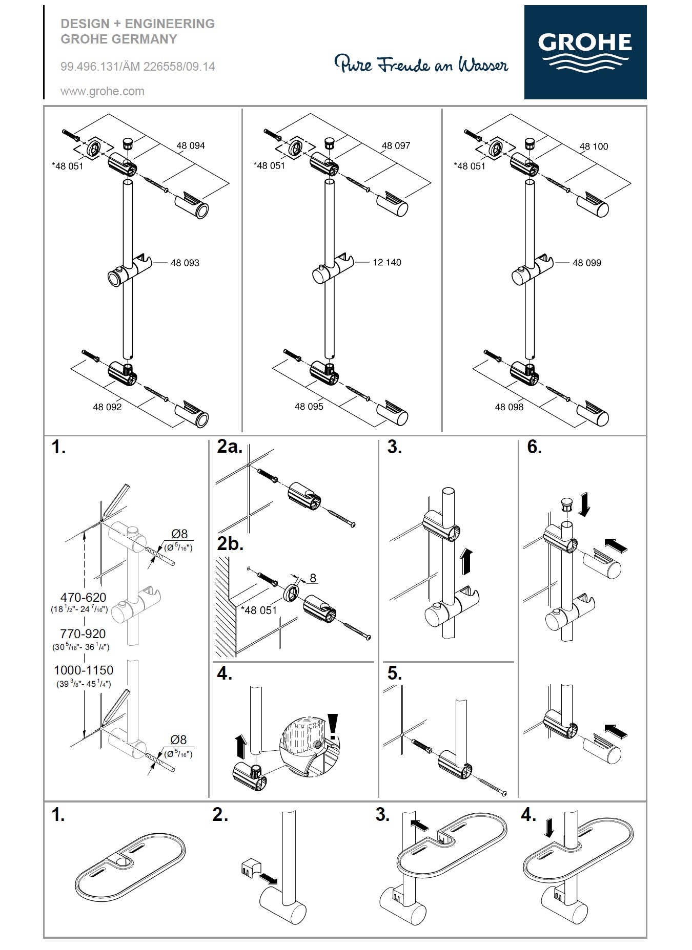 Grohe Euphoria 27226001 3-spray massage shower set 900mm w/1750mm shower hose