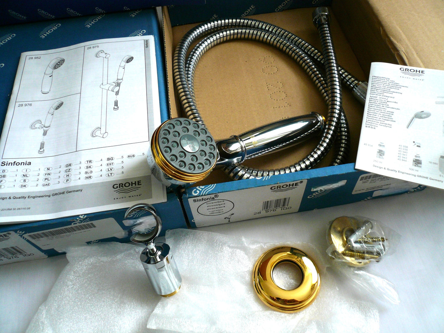 Grohe Sinfona 28976IG0 Shower set w/adjustable wall holder & shower hose 1500mm