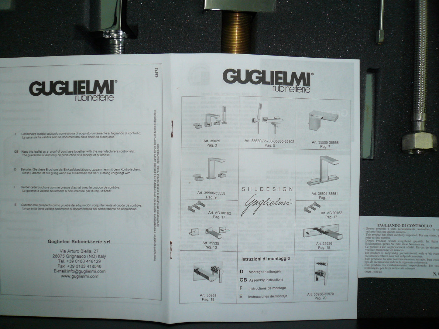 Guglielmi "Hi Water-Idea" 35500 3-Hole Basin Mixer w/Auto Pop-up Waste Set