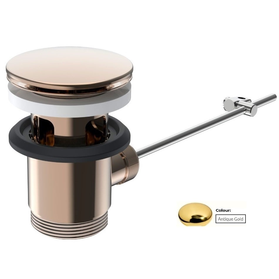 HANSA 59914681 metal pop-up waste for basin or bidet faucets in Antique Gold