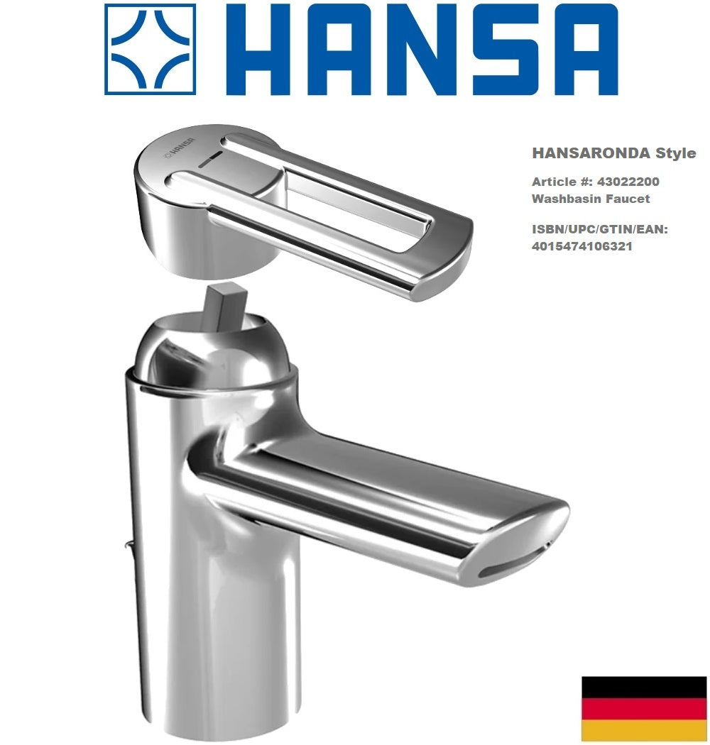 HANSARONDA Style 43022200 Single Lever Basin Mixer w/Cascade Stream Spout