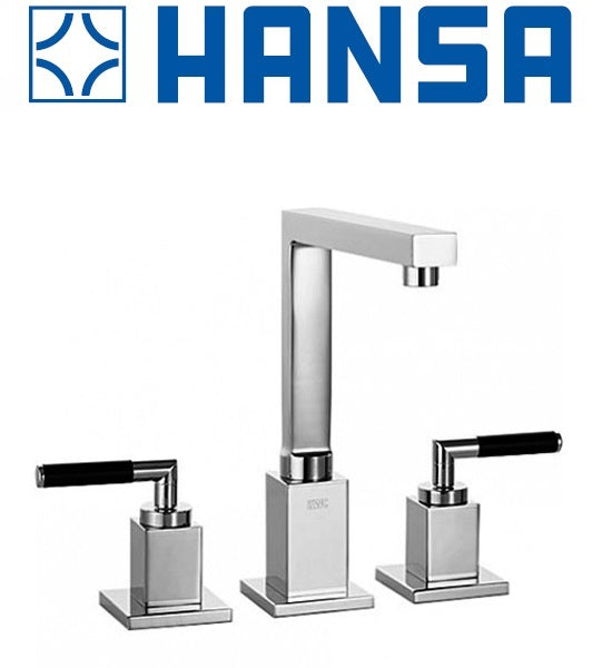 Hansa Hansaquadris-Art 50042202 2-Lever Hdls Basin Mixer w/Pop-up Waste Set. in Chrome Finish