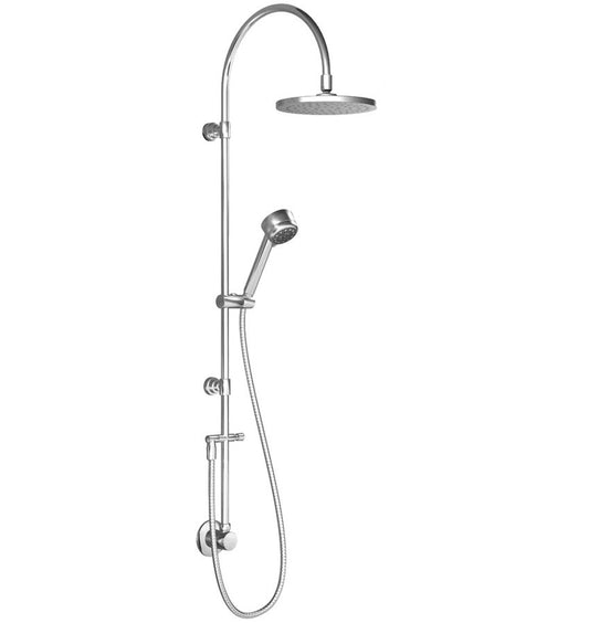 HANSAJET 51660100 Shower System for Direct Connection w/Rain Showerhead, Elbow, Handshower & S.Hose