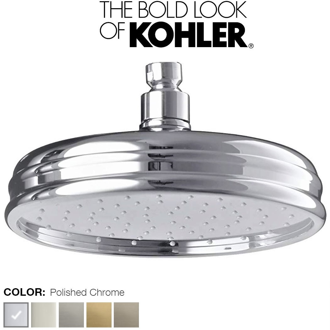 Kohler K-10122-CP Traditional Design MasterClean Rain Showerhead w/78 Nozzles