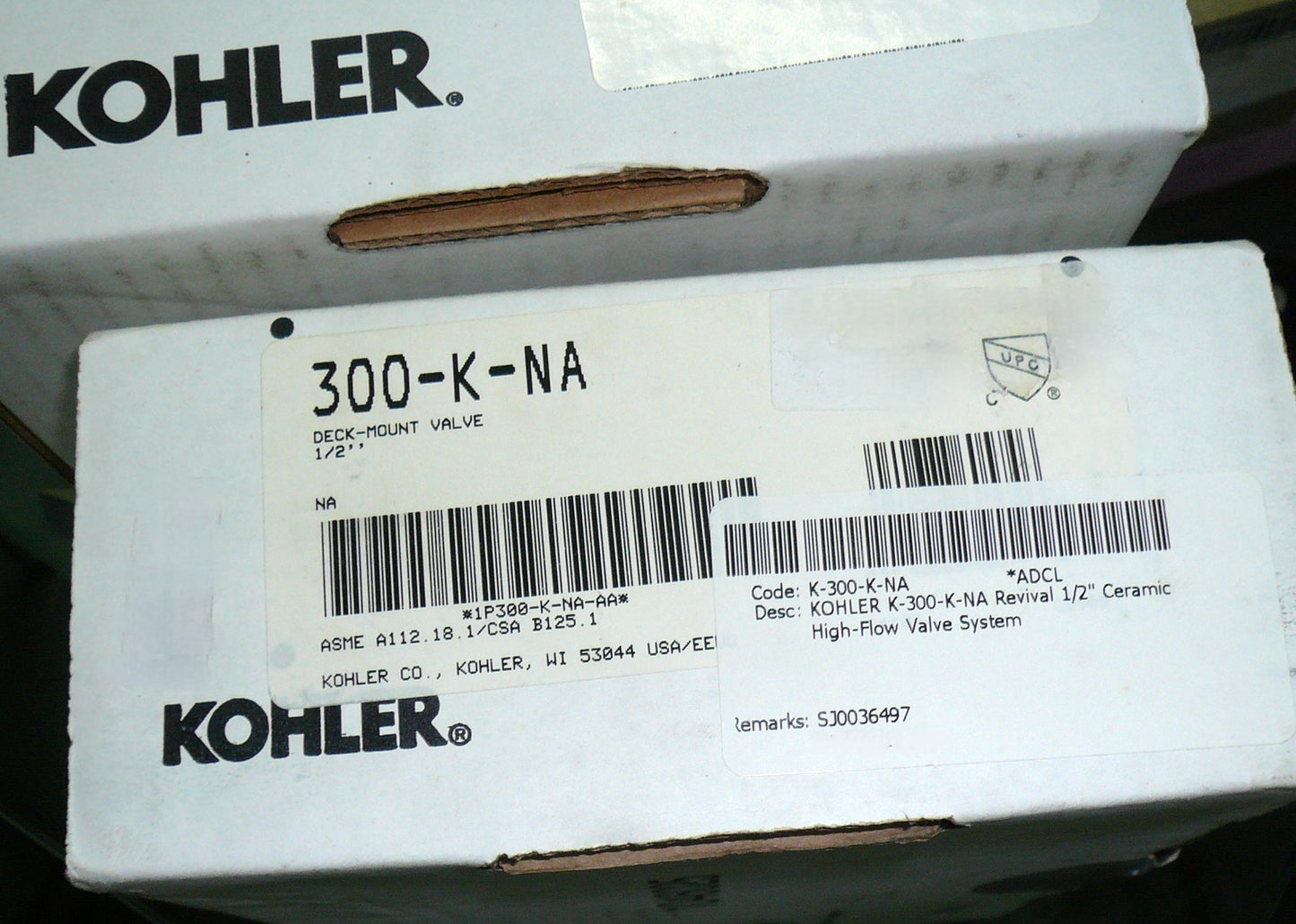 KOHLER K-300-K-NA 1/2" Ceramic High-Flow Valve System