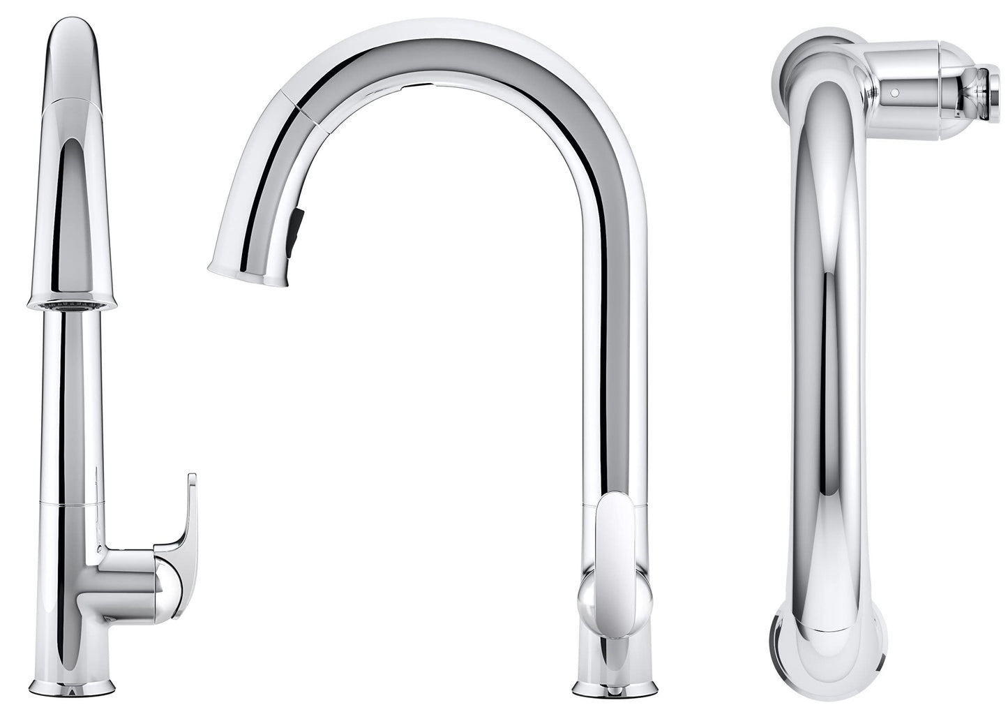 Kohler Sensate K-72218T-B7-CP Touchless kitchen faucet w/black accents+pull-down