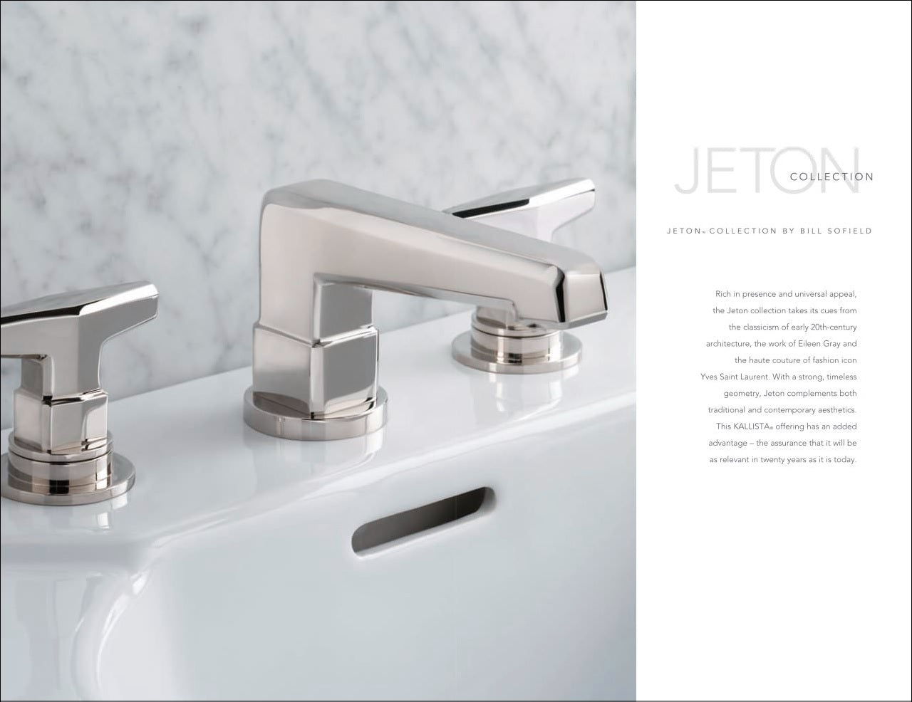 Kllista Jeton by Bill Sofield P24500-LV-AG Basin Faucet Set in Brushed Nickel