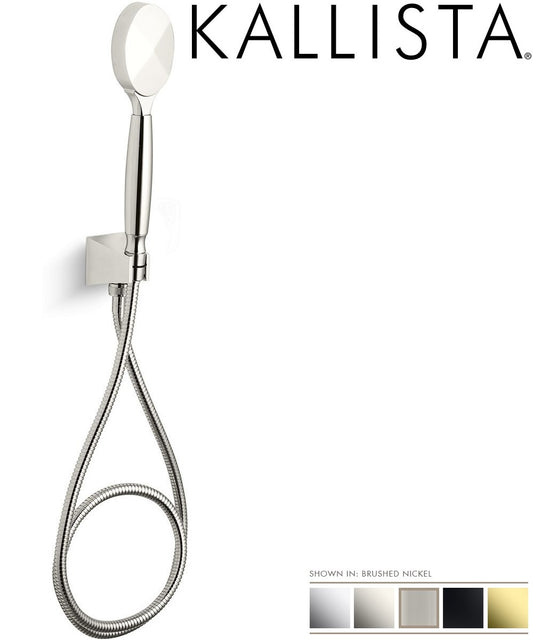 Kallista Barbara Barry P21438-00-AG handshower w/56" showerhose, bracket, supply elbow