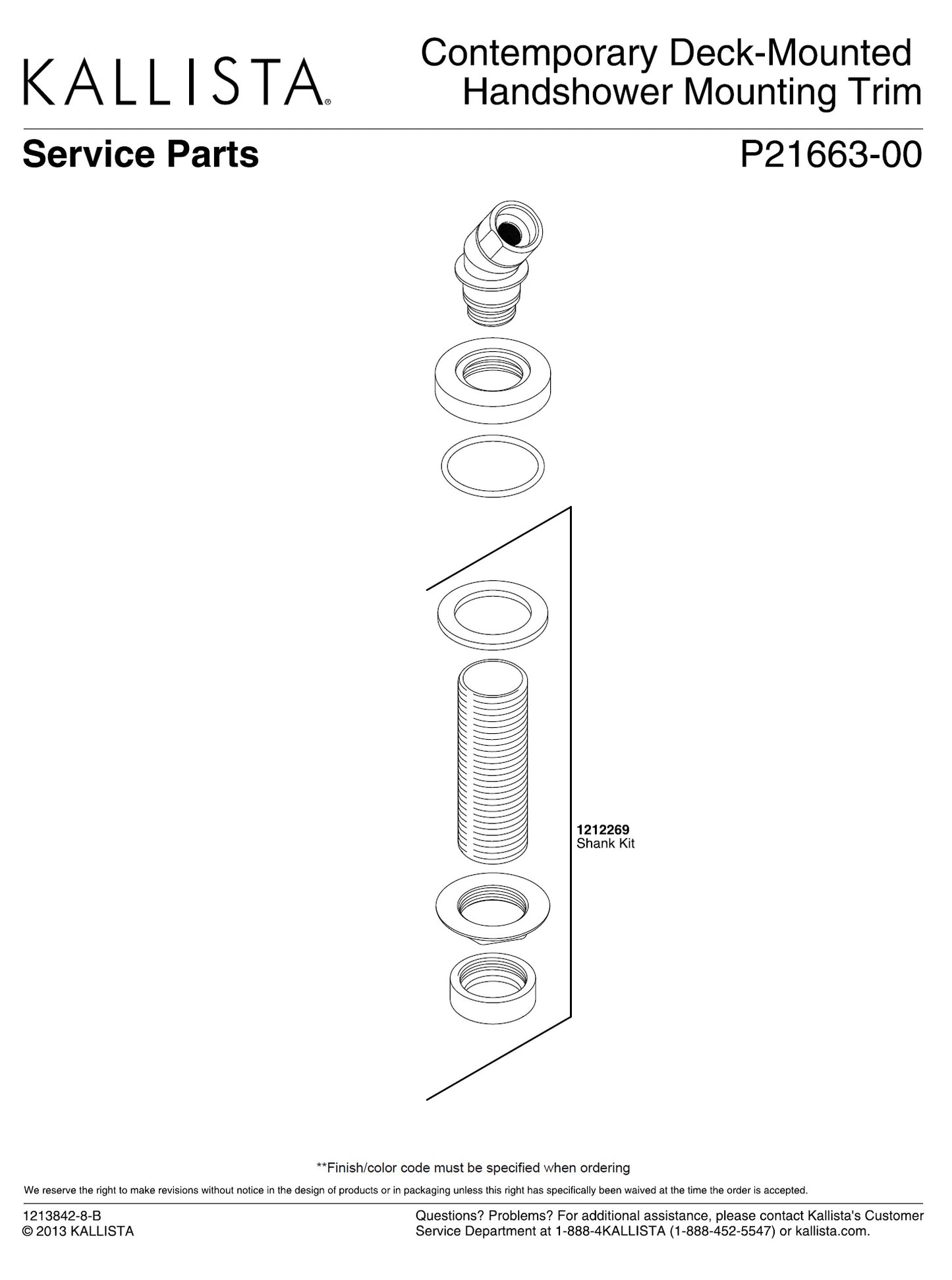 Kallista P21663-00-AG Bath/Deck-Mount Handshower Trim in Brushed Nickel