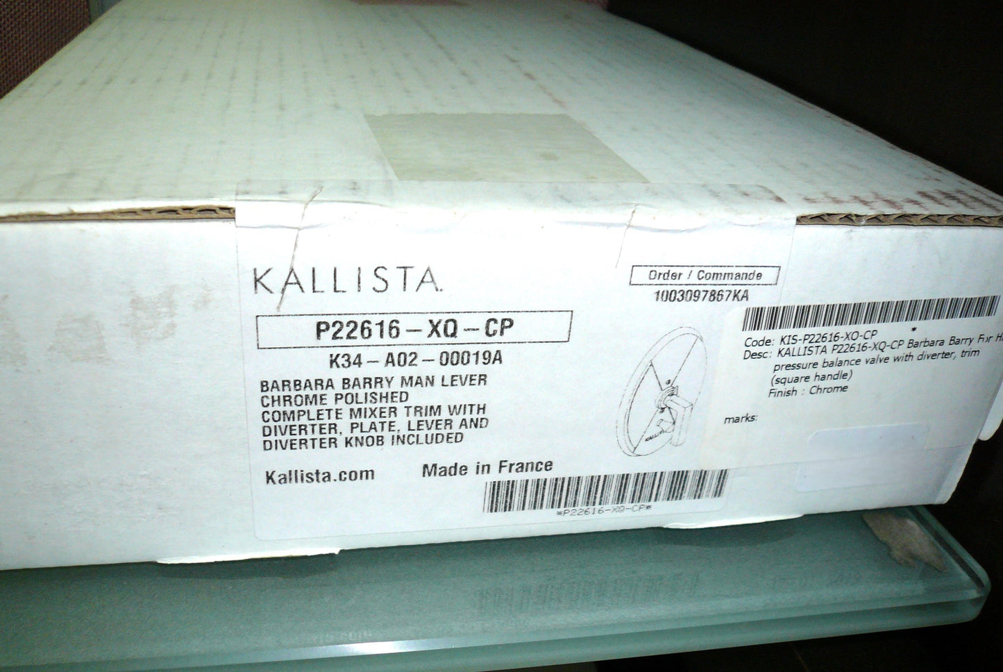 Kallista Barbara Barry P22616-XQ-CP WM P.B Valve Trim w/Diverter & Square Handle