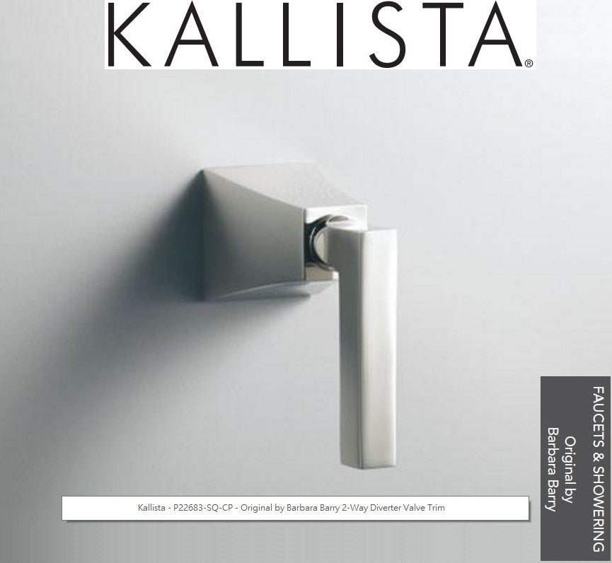 Kallista Original® / For Him by Barbara Barry P22683-SQ-CP two-way diverter trim, lever handle