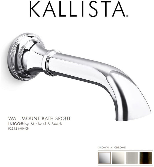 Kallista Inigo by Michael S Smith P23124-00-CP Wall-Mount Bath Spout 221mm