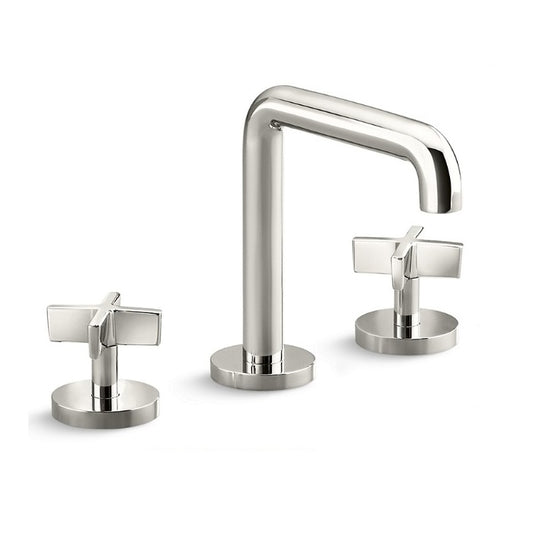Kallista "One" P24402-CR-AD Tall Spout Cross Handles Basin Faucet Set w/Drain