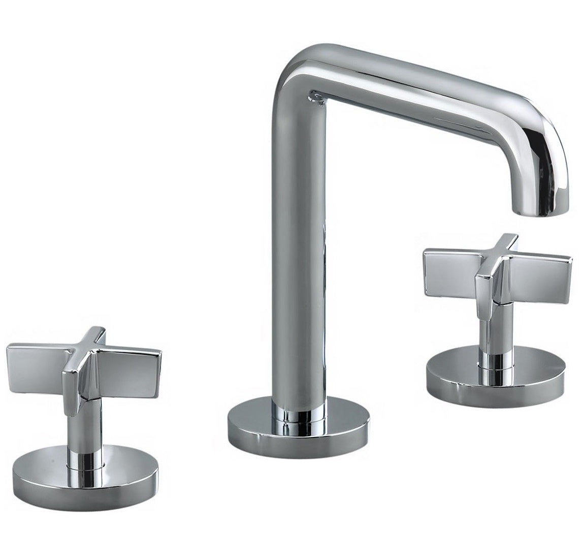 Kallista "ONE" P24402-CR-CP Tall Spout Cross Handles Basin Faucet Set w/Drain