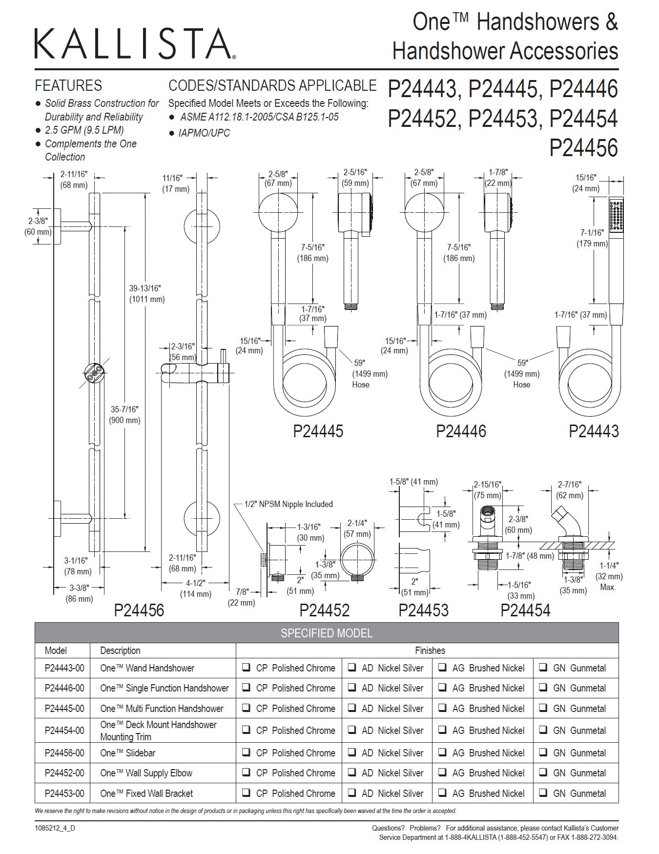 Kallista P24454-00-CP D.M handshower mounting trim