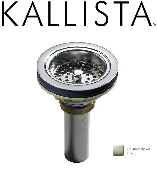 Kallista Soltiere® L20306-00-NA 33" S.S kitchen sink w/accessories + P34000-00-AG sink strainer