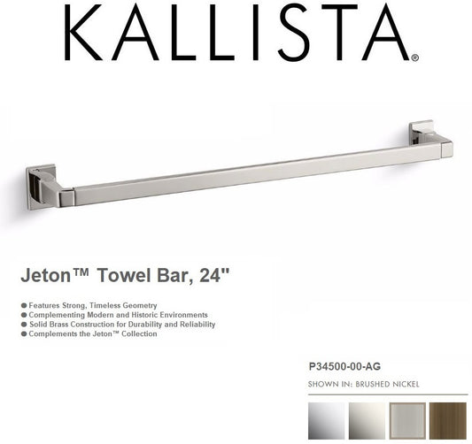 Kallista Jeton by Bill Sofield P34500-00-AG Towel Bar 24" in Brushed Nickel