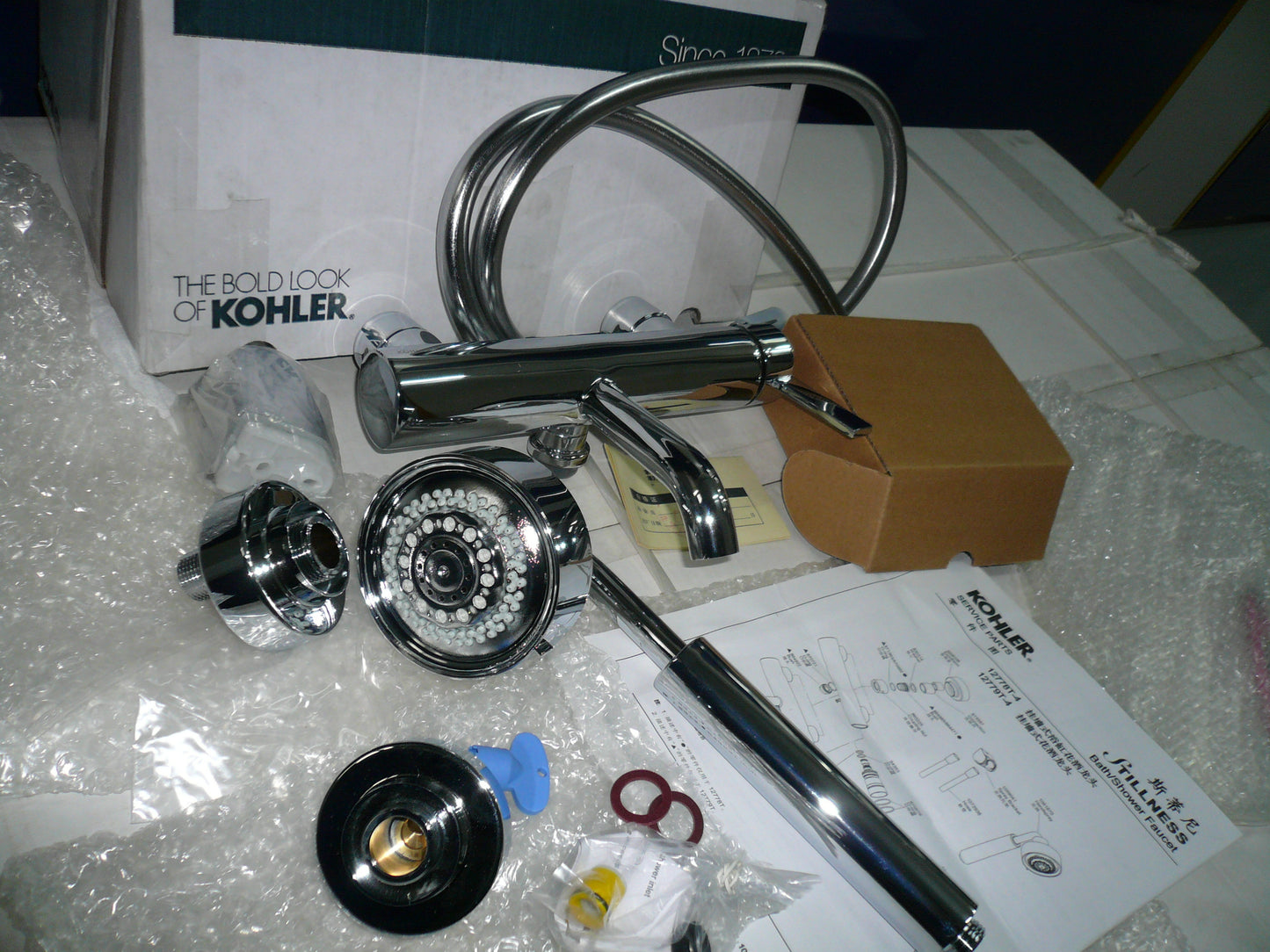 Kohler Stillness K-12778T-4-CP B&S Faucet w/HandShower/S.Hose/Bracket