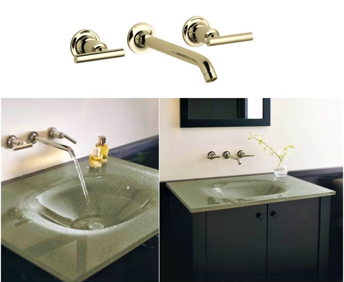 Kohler Purist K-14415T-ZT-AF W.M Lever Handles Sink Faucet +Valve & Pop-up Drain