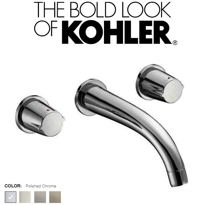 Kohler Elevation K-18872K-CP Recessed Dual-Handle Lavatory Faucet w/Drain