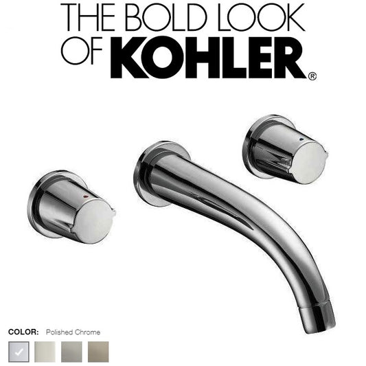 Kohler Elevation K-18872K-CP Recessed Dual-Handle Lavatory Faucet w/Drain