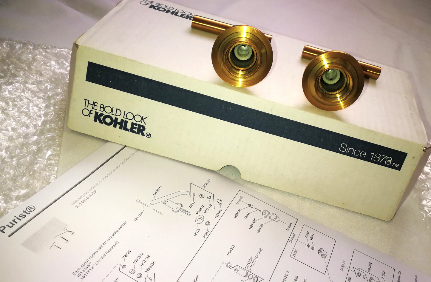 Kohler Purist_Pairs of Deck or Wall-Mount Valve Trim/Lever Handles