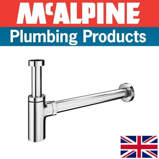 McAlpine CA32UK-CB CP 1¼" x 75mm Brass Basin Kit w/Cylindrical Bottle Trap