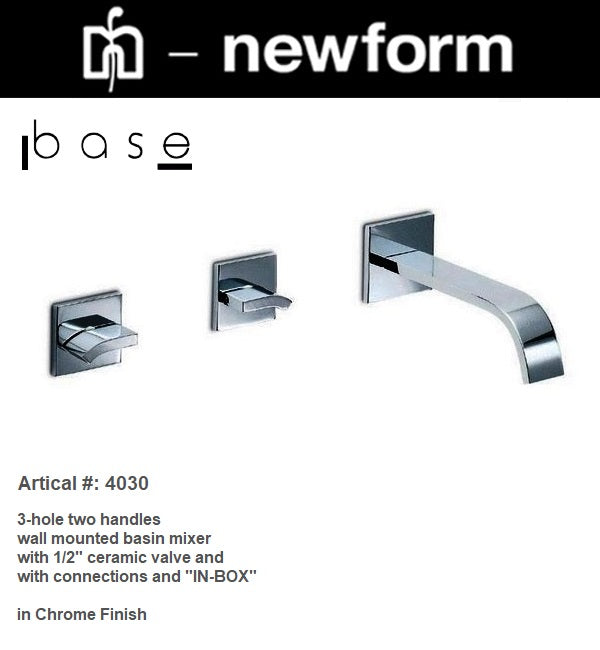 Newform "Base Collection" 4030 W.M 3-hole two handles sink mixer