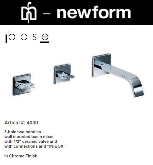 Newform "Base Collection" 4030 W.M 3-hole two handles sink mixer