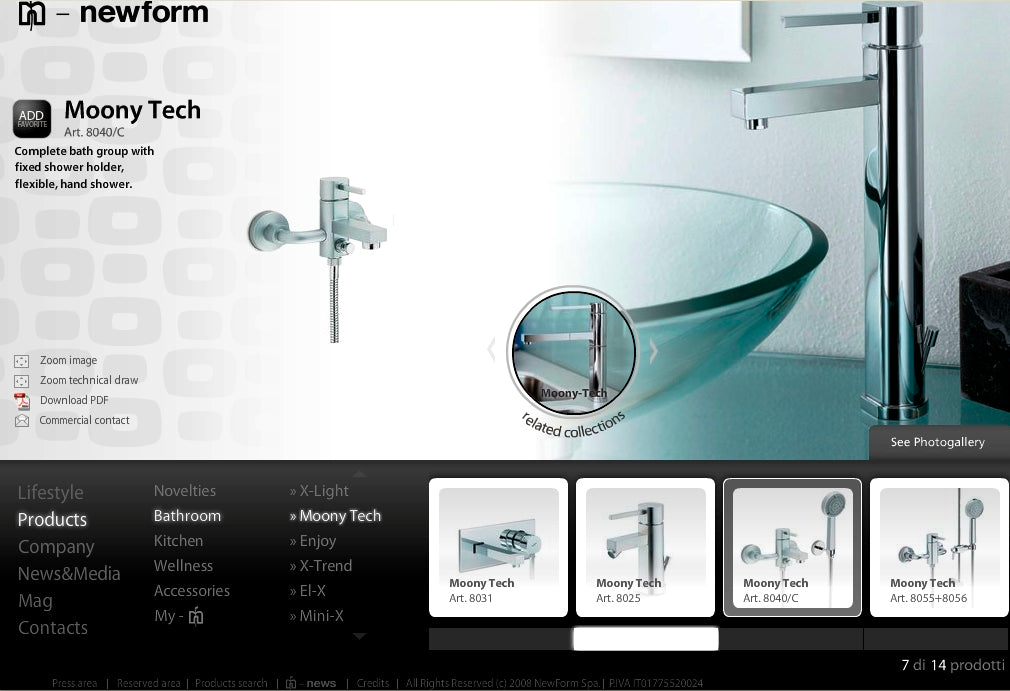 Newform "Moony-Tech" 8040 W.M Single Lever Bath & Shower Mixer