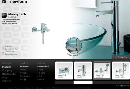 Newform "Moony-Tech" 8040 W.M Single Lever Bath & Shower Mixer