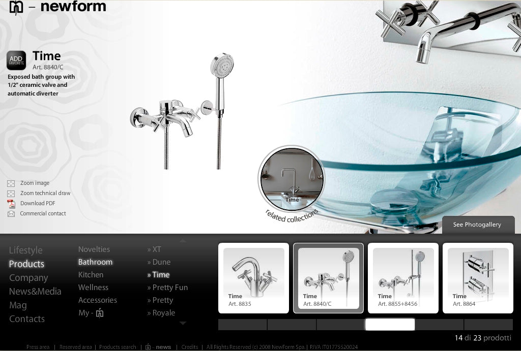 Newform "Time Collection" 8840/C Bath & Shower Mixer Complete Set