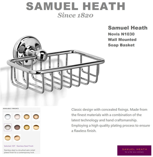 Samuel Heath Novis N1030-SSF Soap Basket in Stainless Steel(Brushed S.Nickel)